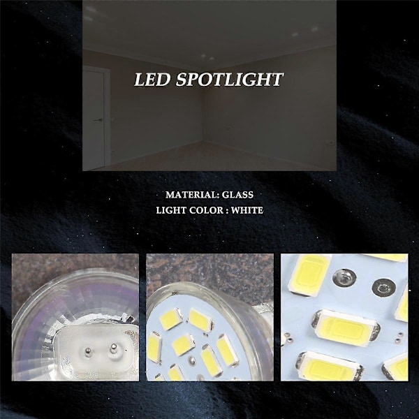 6W GU4(MR11) LED Spotlight MR11 12 SMD 5730 570 DC 12V, Hvit