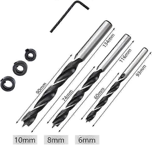 Vertikal selvsentrerende dybeljiggsett, dybelboreguide, 2,75\" aluminiumslegering 3-hulls borbitsguide