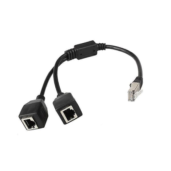 RJ45 Ethernet Splitter Adapter Kabel 1 til 2 Port Adapter Ledning LAN Ethernet