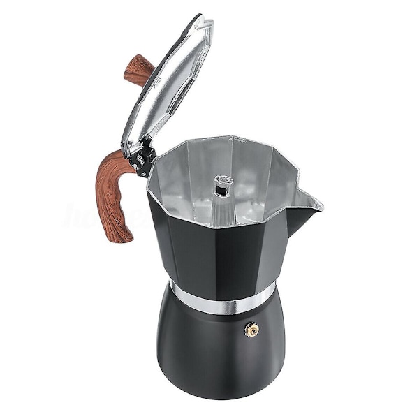 Alumiininen italialaisen tyylinen espressokahvinkeitin percolator uuniin Black 150ML