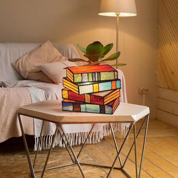 Grænseoverskridende nyt produkt Stained Glass Stacked Books Lampe Stained Glass Book Stacking Lamp