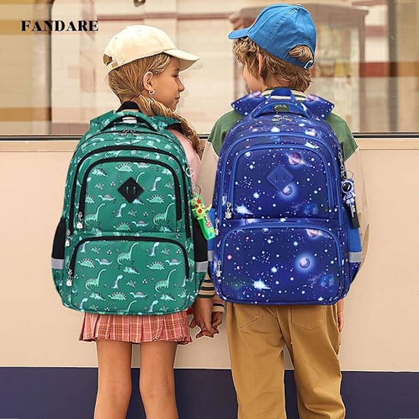Børne Rygsæk Folkeskole Rygsække Mellemskole Rygsæk Studenter Rygsæk Drenge Rygsække Piger Rygsæk Multi-lomme Skole Rygsæk Royal Blue Galaxy
