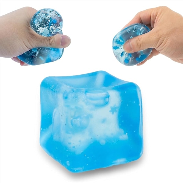 Ice Cube Squishy Toys, Tpr Transparent Ice Block Mochi Squishy Fidget Toys Stress Balls Stress Relief Squeeze Toys Mini Squishies for Gift