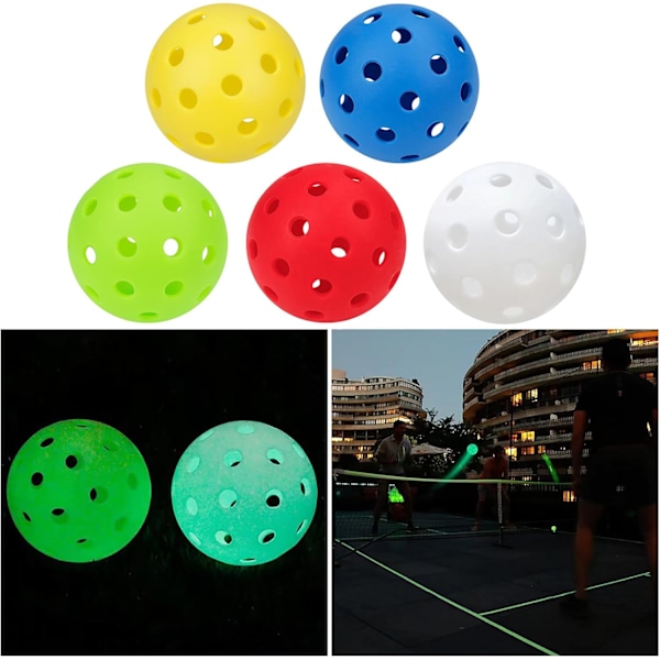 3-pack Pickleballbollar 40 hål Utomhus Pickleballboll Pickleballs ihålig träningsboll med flera färger Yellow