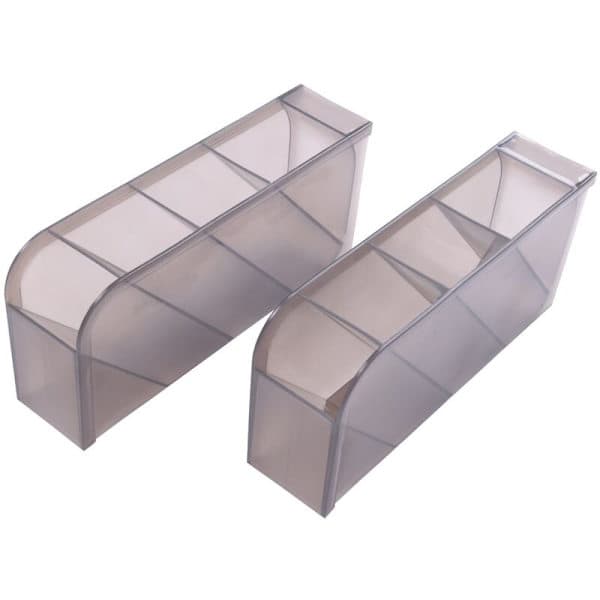 2-pak grå plastbordopbevaring, multifunktionel holder, tre-delt penneholder