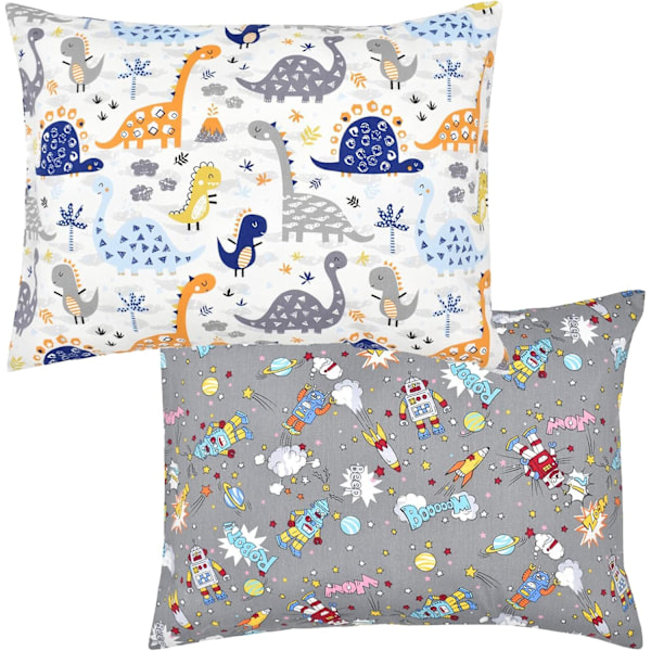 2 Pack Baby Kids Pillowcases, Toddler Cushion Cover Travel Pillow Case Cover Soft Breathable Envelope Style for Bedding 49 x 36cm Machine Washable