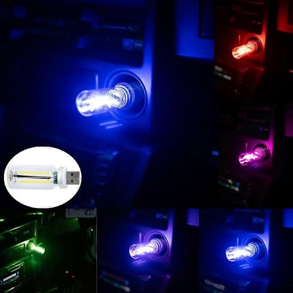 Bil USB LED Filament Touch Dæmpningspære 5V Retro Ambient Lys 0.3W Natlys Camping Glødelampe Dekorativ LED Belysning pink