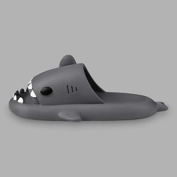 Hajtofflor för pojkar och flickor, Shark Flip Flops för män och kvinnor, Shark Slippers, Bekväma halkfria pool-hajsandaler med tjock sula för sommaren Dark gray 42/43