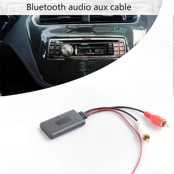 2-pack trådlös Bluetooth-ljudadapter med RCA AUX-kabel för bilmusikströmning Universal 2RCA-gränssnitt