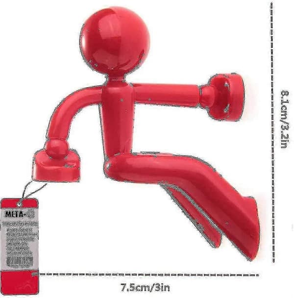Magnetiska nyckelhållarkrokar - Set om 4 - Väggklättrande man design