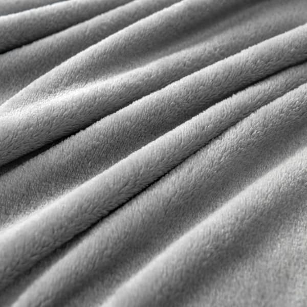 Grå tæpper og plaider 150x200cm flanneltæppe, varmt sofaplaid, sengeplaid, vendbart