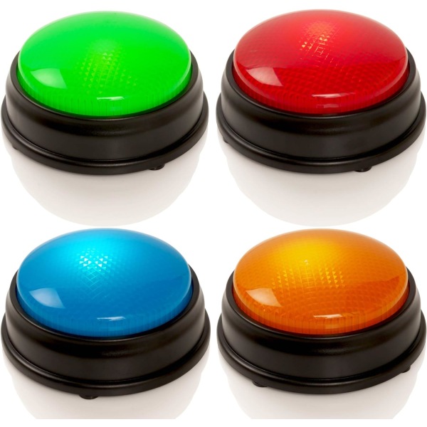 Quiz Buzzers - Set of 4 light and sound buzzers for pub quiz games