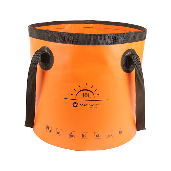 Hopfällbar hink, hopfällbar vattenbehållare, bärbar för camping, 10L, gul B Orange 10L 10L