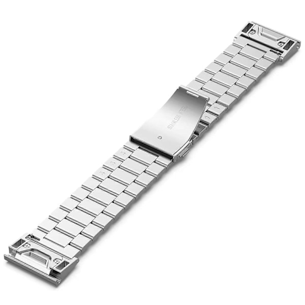 Til Garmin Fenix 7X/7X Pro/6X Quickfit 26mm Rustfrit Stål Rem 3 Perler Urrem - Sølv Multicolor Silver