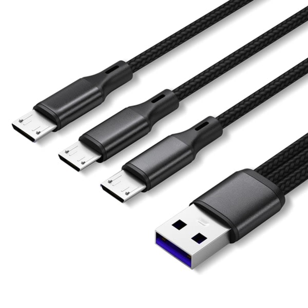 USB2.0 Type-A hann til 3 Micro USB hann ladekontakt Ladekabel Strømadapter ledning 3 i 1 rød 120 cm 120cm