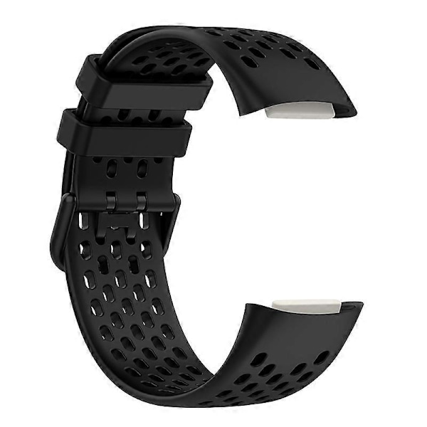Blød silikone sportsudskiftningsurrem med åndbare huller til Fitbit Charge 6/5 Multicolor Style A