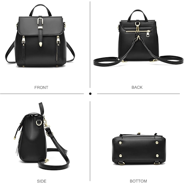 Liten Ryggsäck Dam Crossbody Väskor Mini Ryggsäck Söta Flickor PU Läder Vattentät Ryggsäck för Dagliga Resor Rosa