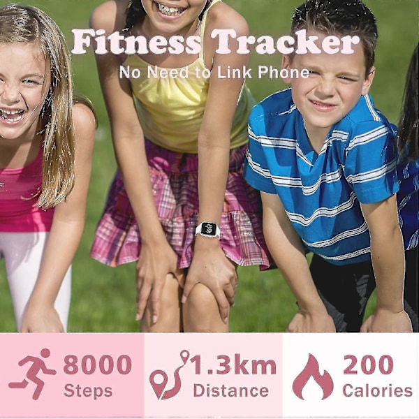 Barnklocka, Digital Klocka Kompatibel Med Pojkar Flickor, Sportklocka Med Fitness Tracker, Väckarklocka, Stoppur, Ingen App Och Vattentät, Klocka Kompatibel 14-White-E
