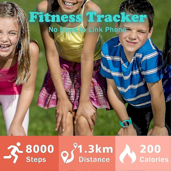 Barnklocka, Digital Klocka Kompatibel Med Pojkar Flickor, Sportklocka Med Fitness Tracker, Väckarklocka, Stoppur, Ingen App Och Vattentät, Klocka Kompatibel 20-GreenOrange-Y