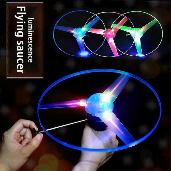 3-pack Flygande Diskar Propeller Helikopter Leksaker Dragsnöre Flygande Tallrikar Barnleksaker Presenter