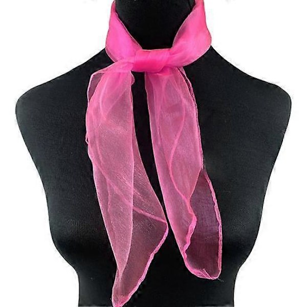 2 stk. Dame Tørklæde Glat Satin Gennemsigtig Ensfarvet Mesh Tynd Justerbar Dekorativ Let Blød Aquaman Dans Squaredans Stewardesse pink