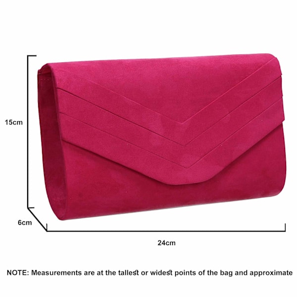 Stilful Clutch Taske i Kunstlæder i Konvolut-Stil til Brude, Aften, Fest og Håndtaske Fuschia Pink