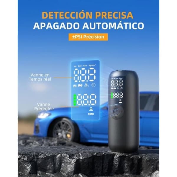 Dekkoppblåser - AIMOONSA - 150PSI - Oppladbar - Automatisk stopp - LCD-skjerm