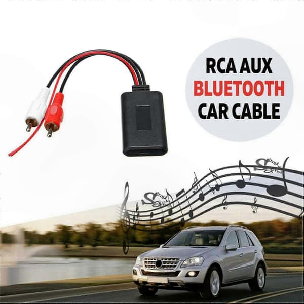 2-pack trådlös Bluetooth-ljudadapter med RCA AUX-kabel för bilmusikströmning Universal 2RCA-gränssnitt
