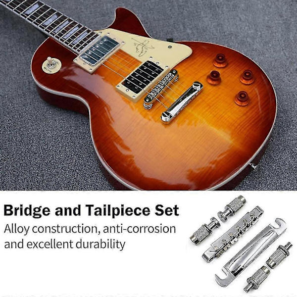 Guitar Tune O-matic Bro og Stop Bars Halestykke Combo med Bolte Udskiftninger Black