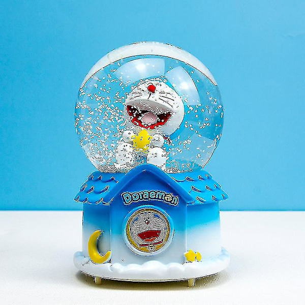 Kristallinen Musiikkilaatikko, Sarjakuva Rakastavaiset Kristallipallo Hartsi Koristeet Tyttö Sydän Lumi Vesipallo Musiikkilaatikko unicorn-blue