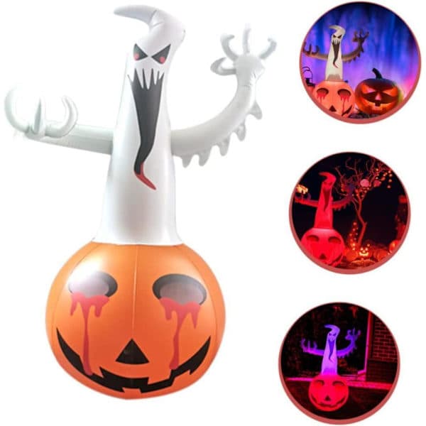 Uppblåsbart Halloween-spöke med pumpa och belysning - Utomhusdekoration