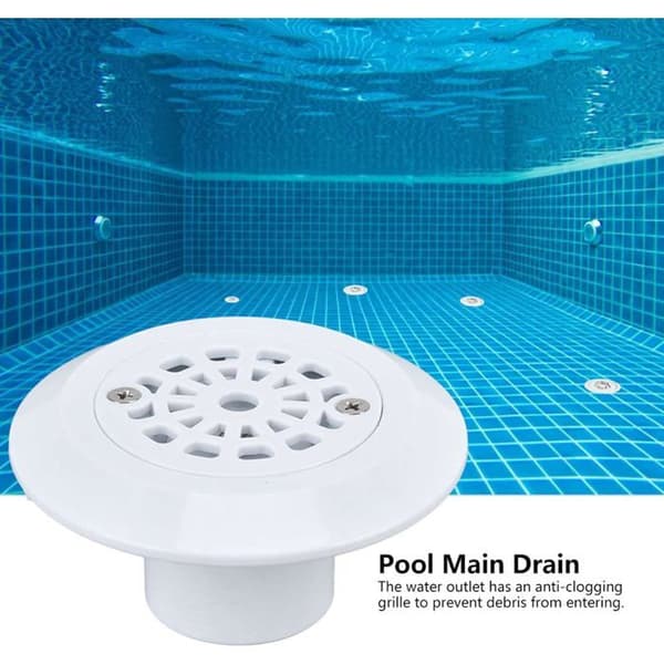 Poolavlopp, plastpoolutlopp, vit, ytterdiameter 45 mm, innerdiameter 38 mm