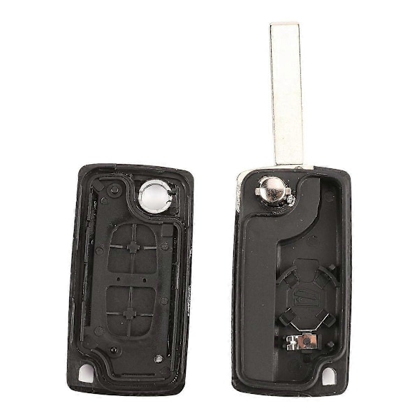 2 Knapper Nøglehus Kompatibel CE0523 kl Sammenklappelig til Peugeot 207 307 308 407 408 3008 5008 Citroen C2 C3 C4 C5 C6 C8 (2 Knapper, CE0523)