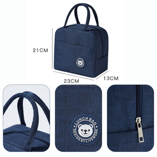 Lounaslaatikkolaukku Bento Box -eristyspaketti Thermal Picnic Bags Musta