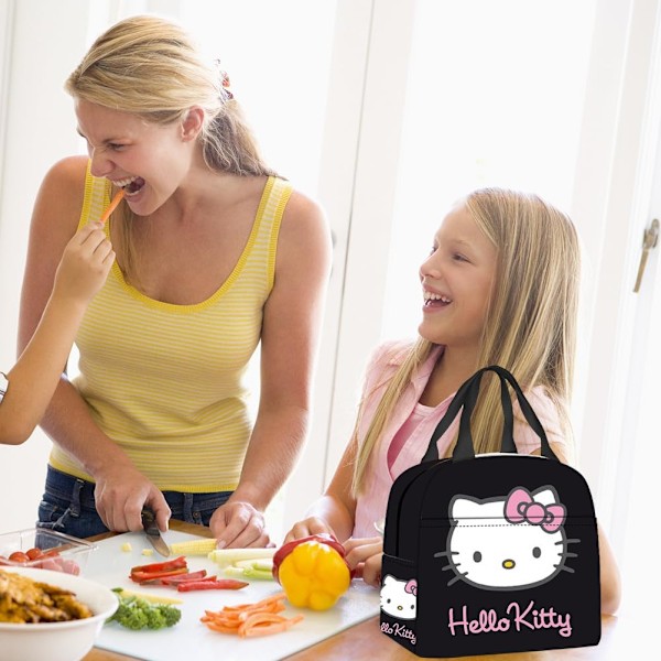 Cartoon Hello Kitty Lunchboxväska, Hello Kitty Kawaii Lunchbox Söt Anime Isolerad Bärbar Lunchbox Lunchväska Matförvaringsväska för Skolan