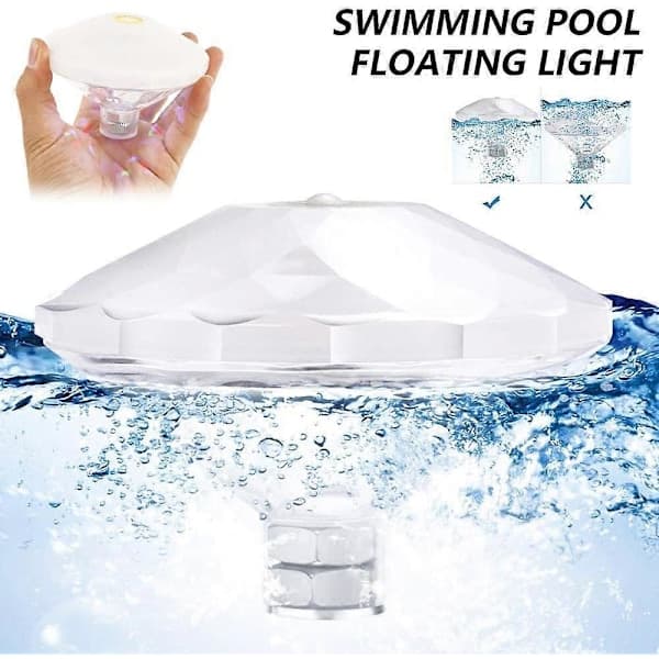 Farget flytende bassenglys, diskolys for badekar, IP68 vanntett LED-lys, LED undervannslys med