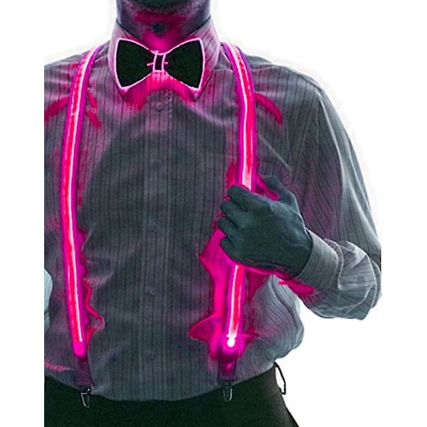 LED-henkselit LED-rusetilla, valaiseva rusetti, LED-rusetti, täydellinen musiikkifestivaaleille, Halloween-teemajuhliin Pink