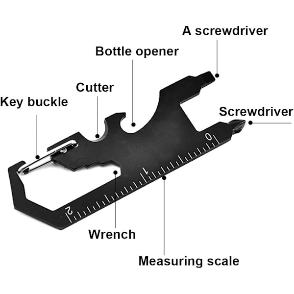 Udendørs Multifunktionel Nøglering Åbner Kort Flaskeåbner Nøglering Cutter Nøgle Skruemåler Skruetrækker Fladskærms Skruetrækker