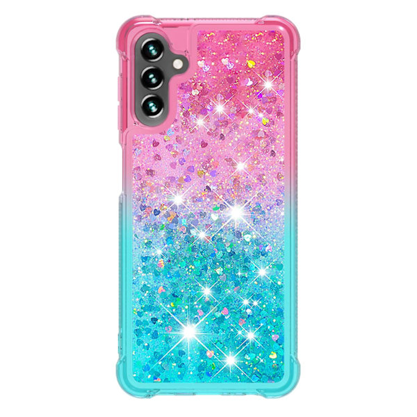 Quicksand-serie passer for Samsung Galaxy A54 5g støtsikker TPU bakdeksel med gradient quicksand flytende glitter mobiltelefonveske Pink   Sky Blue