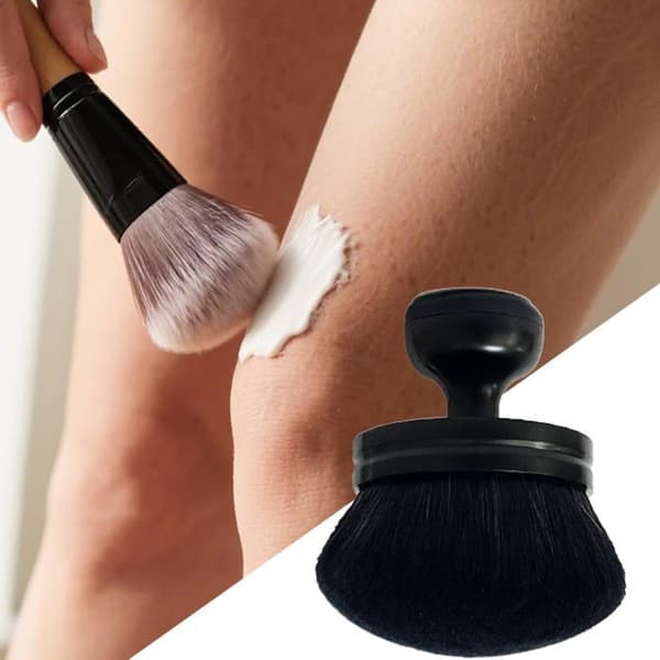 Stor selvbrunerbørste, kropsmakeup, ben, foundation