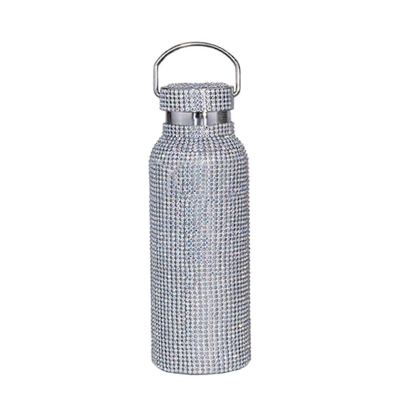 Diamant Vattenflaska Bling Rhinestone Rostfritt Stål Termosflaska, 100% Ny As Shown The color