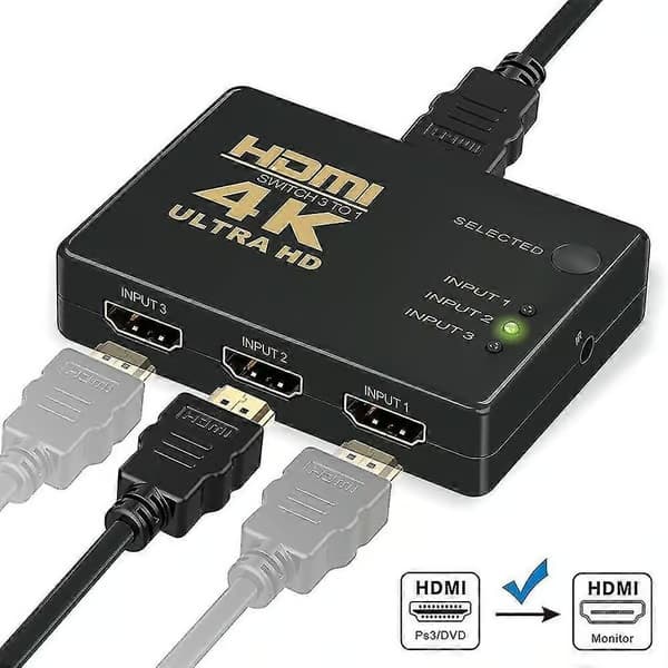HDMI Switch 4K Smart 5-portars HDMI-switchsplitter med fjärrkontroll