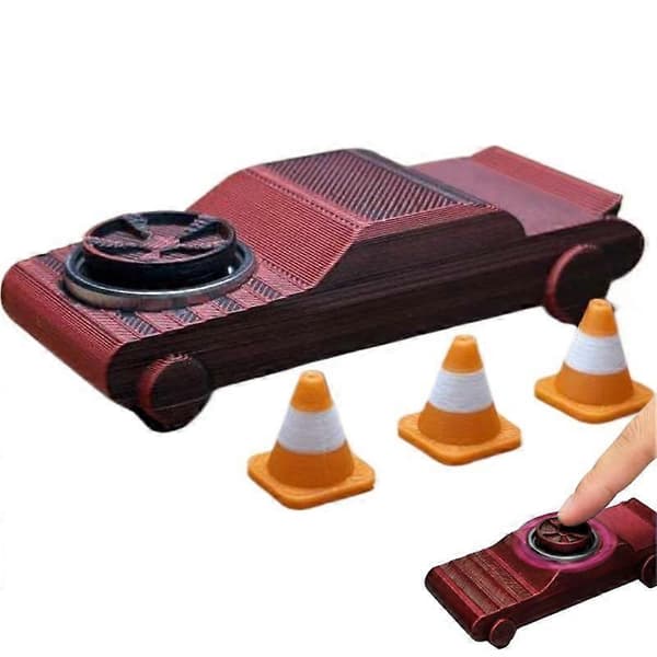 Fickdriftbil Leksak - Skrivbordsstresslindring Dynamisk Drift Dubbel Fidget Red 1set