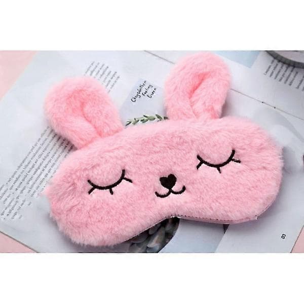 Sovmask i söt kanindesign Pink