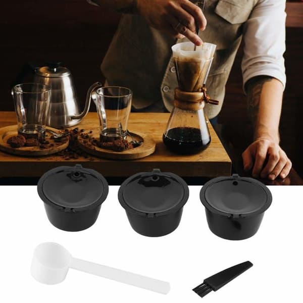 Gjenbrukbare kaffekapsler - 6 stk. påfyllbare kapsler til kaffemaskiner