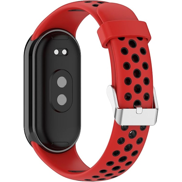 Smart Watch Rem til Xiaomi Mi Band 8, Silikone Watch Rem Håndledsrem, Udskiftningsarmbånd Håndledsrem Håndledsrem Loop Tilbehør red black