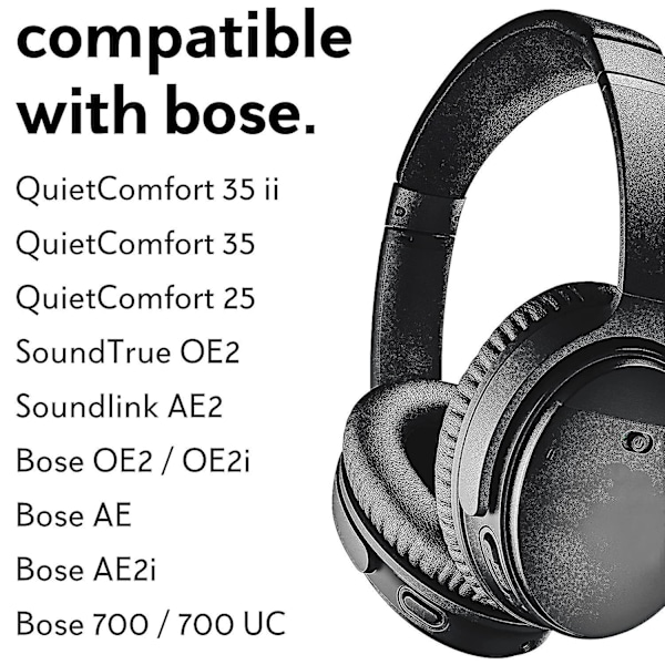 Qc35 Ii Qc25 Qc45 Kabel Tråd För Bose Quietcomfort 45 35 25 Hörlurar Inline Mikrofon/volym Fjärrkontroll/mikrofon Ersättning Black