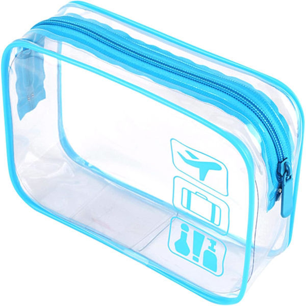 Genomskinlig Resenecessär, TSA-godkänd, 1 liter, Genomskinlig Flygplatsnecessär, Genomskinlig Necessär, Genomskinlig Duschväska, Genomskinlig Säkerhetsväska blue 1pc