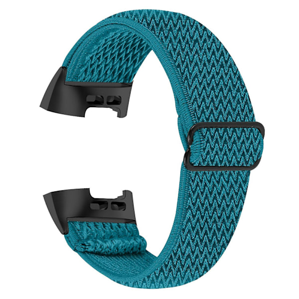 Elastiskt klockarmband för Fitbit Charge 3/3 SE/4, justerbart armband med svart kontakt Indigo Style D Fitbit Charge 3