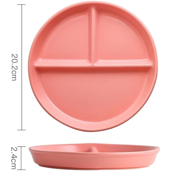 Porcelæn Delbar Tallerken, Moderne Stil, Rund, 1 Genanvendelig 20,2 cm Tallerken til Desserter, Frugt, Snacks, Forretter Pink